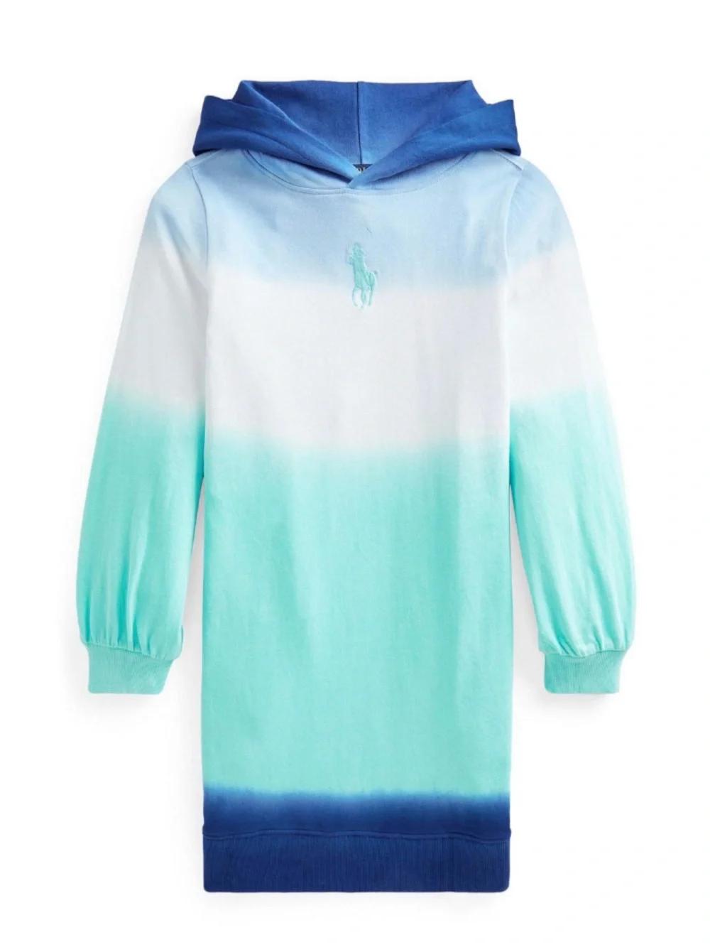 New with tag Ralph Lauren Blue, White & Mint Ombre Hoodie Dress girls